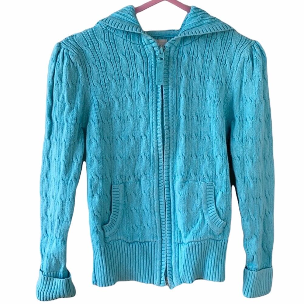 Old Navy Girl Toddler Front Zip Ribbed Cable Knit Long Sleeve Pocket Cardigan XS